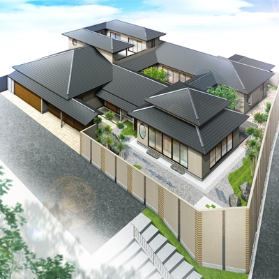 (仮称)京都金閣寺近郊に建つ個人住宅の計画案
